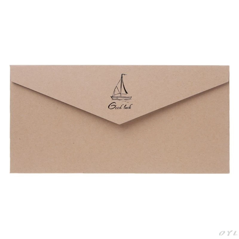 10 шт Ретро винтажный узор крафт бумажные конверты для письма поздравительные открытки приглашения на свадьбу - Цвет: 01