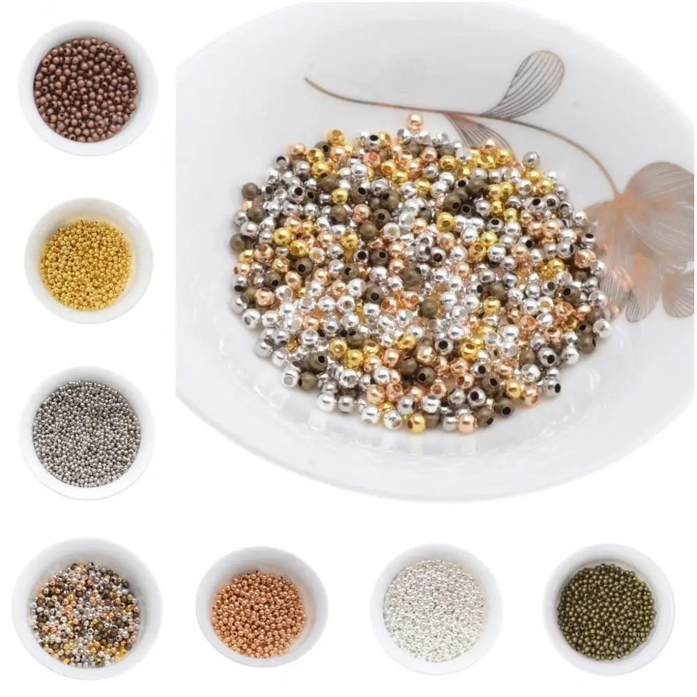 

Jewelry Findings Diy 3mm 4mm 5mm Gold/Silver/Bronze/Silver Tone Metal Beads Smooth Ball Spacer Beads For Jewelry Making