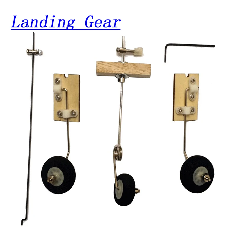 RC Chassis, DIY Metal Wood Rigid Wing Model Aeroplane Landing Gear Wheel Universal Set Of RC Accessories Power Tool Accessories Industrial Tools
