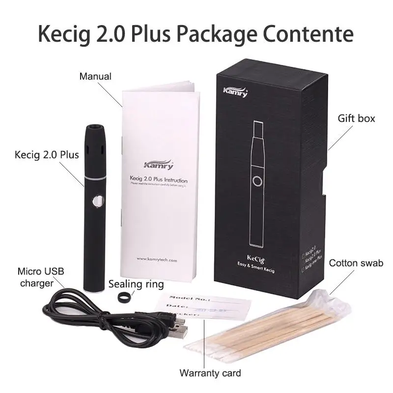 Kamry Kecig 2 0 плюс воск Vape ручка комплект табака для пера Ecigarettes Mini Отопление Stick сухой