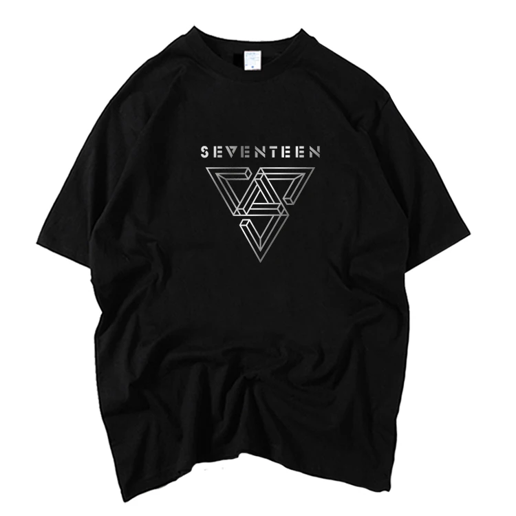 

New arrival kpop seventeen we make you album same big logo printing o neck t shirt summer style unisex short sleeve t-shirt