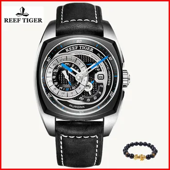 

2019 Reef Tiger/RT Brand Fashion Sport Watches Men Waterproof Multifunction Automatic Leather Watches Relogio Masculino RGA3319