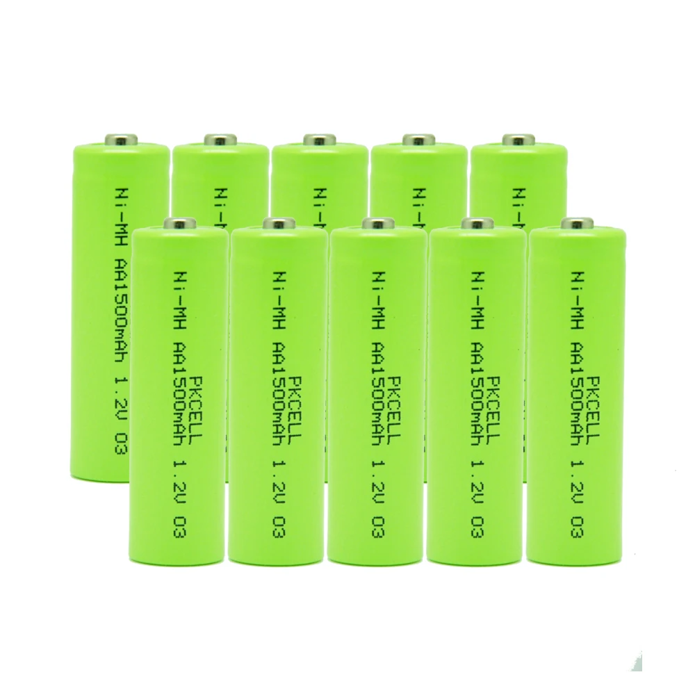 10 шт. aa nimh аккумуляторная батарея 1 2 v 1500mah Кнопка Топ без PCB защиты Cordlessphone батареи