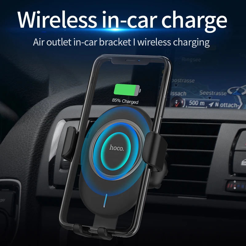 НОСО QC3.0 Быстрая Зарядка QI Беспроводное зарядное устройство для автомобиля, автомобильный держатель телефона Air держатель для телефона для iPhone samsung Xiaomi huawei