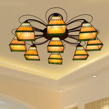 

minimalist Mediterranean coloured glass living room restaurant multi bedroom ceilinglamp Southeast Asia 100-240v ceiling Lights