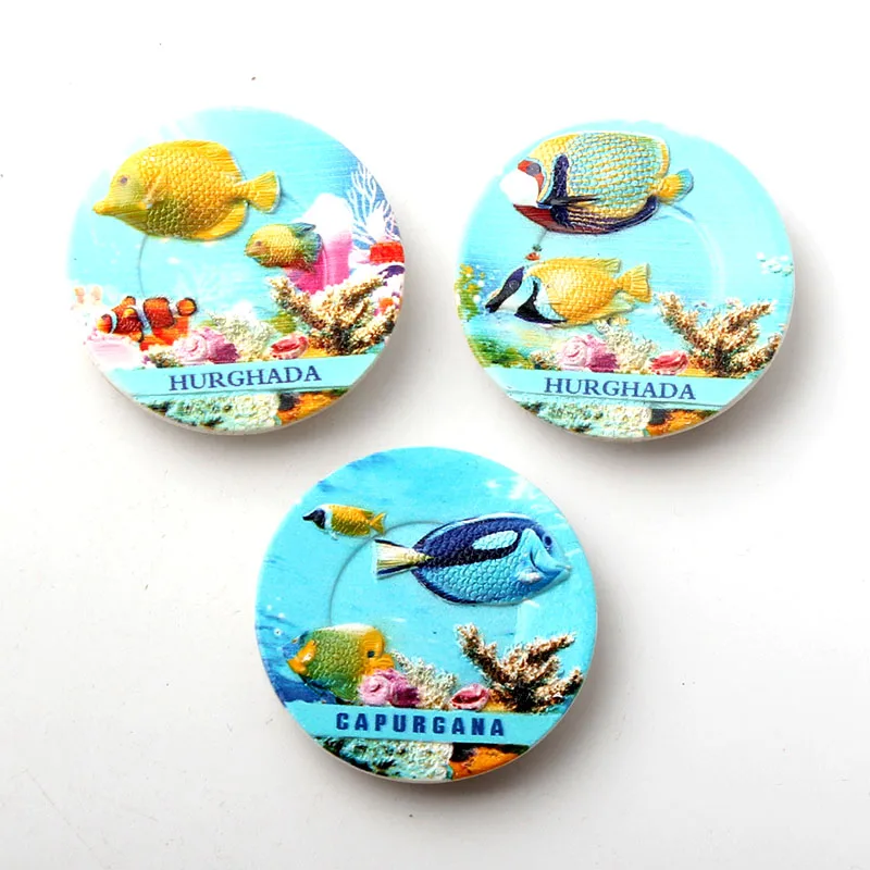

Hurghada Capurgana Red Sea Fish Travel Tourist Souvenirs Refrigerator Magnets Fridge Magnet Home Decor
