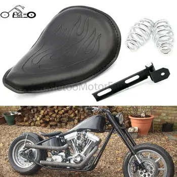 

Flame Leather Saddle Driver Seat Bracket Springs Kit Support for Harley Sprotster XL 883 1200 Chopper Bobber Custom Cafe Racer