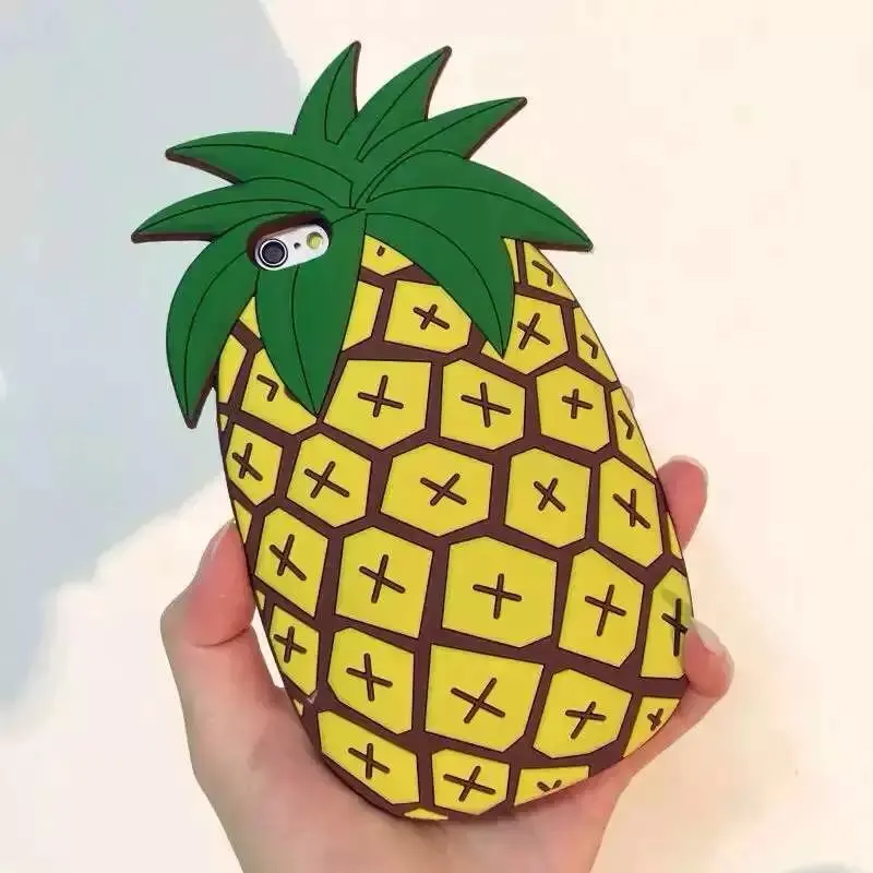 For new pineapple soft silicone phone case for iPhone 6 6s 4.7&quot&amp plus 5.5&quot 7 back cover |