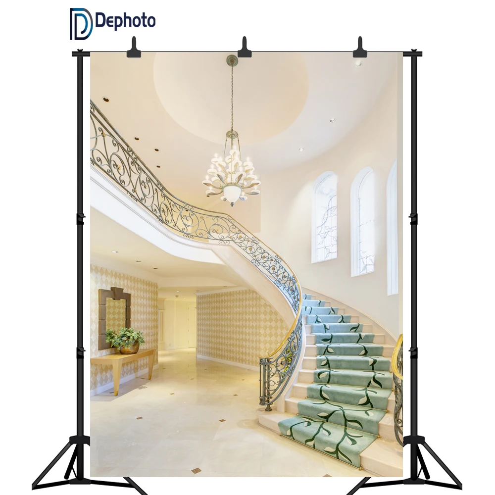 DePhoto Indoor Stairs photography Backgrounds Carpet Chandelier luxury Wedding Photo Backdrops Backgrounds For Photo Studio DePhoto Indoor Stairs photography Backgrounds Carpet Chandelier luxury Wedding Photo Backdrops Backgrounds For Photo Studio