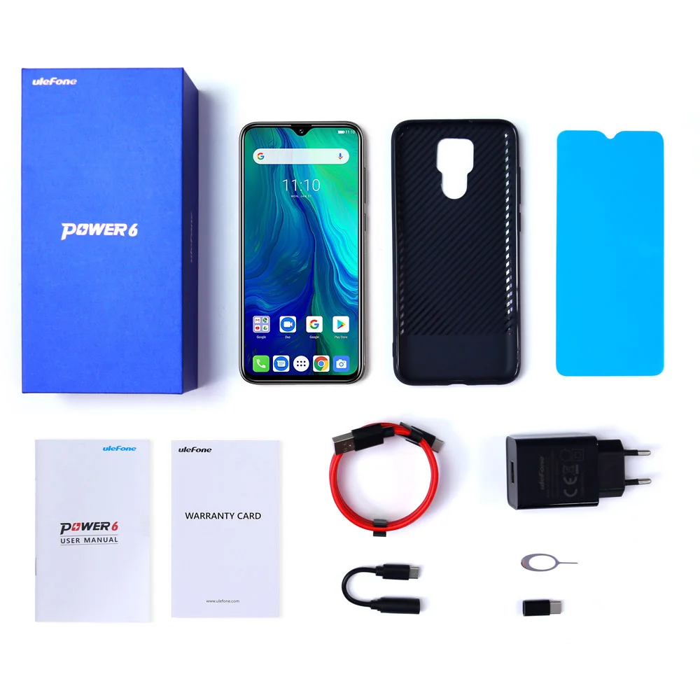 Ulefone power 6 4G LTE мобильный телефон Android 9,0 MTK6765V Восьмиядерный распознавание лица сканер отпечатков пальцев Смартфон 6,3 дюймов 4 Гб 64 Гб 5000 мАч 16