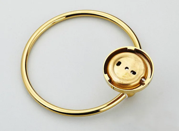 Towel Rings Luxury Gold Brass Towel Ring Towel Holder Bath Towel Bar Bathroom Accessories Home Decoration ZD773