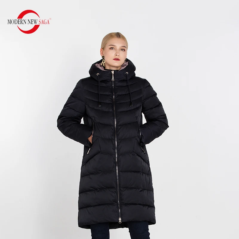 Modern New SAGA 2019 Autumn Women Coat & Jacket Zipper Hooded Overcoat Thick Cotton Padded Jacket Ladies Warm Parkas