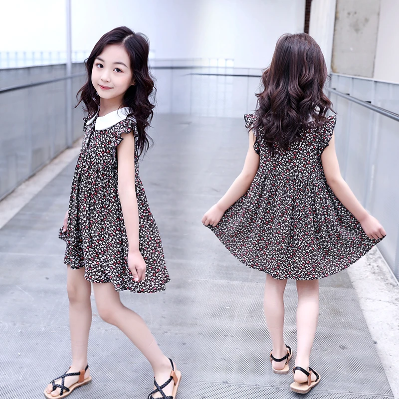 

Floral Children Baby Dresses Girl for Party;Princess 3 4 5 Year Birthday Girls Dress Cotton Summer 2019 Teenage Vestido Infantil