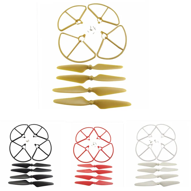 

4PCS CW/CCW Propellers With 4PCS Prop Guards For Hubsan H501S Airplane Gold Red Black White
