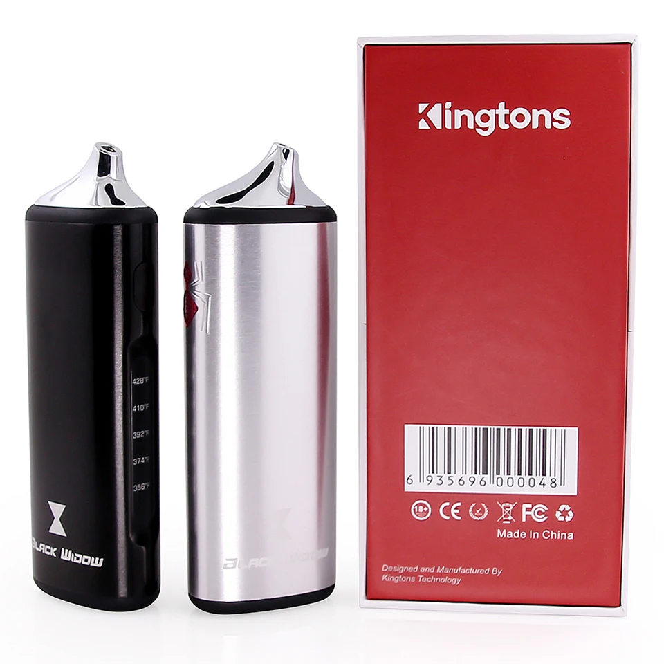 

5PCS/Lot Wholesale Original Kingtons Black Widow dry herb herbal vaporizer Kit 2200mAh e cigarette vapor box mod wax vape kit