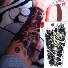 Robot Machine Arm Temporary Body Art Flash Tattoo Stickers 12 20cm Waterproof Tatto Henna Tatoo Summer