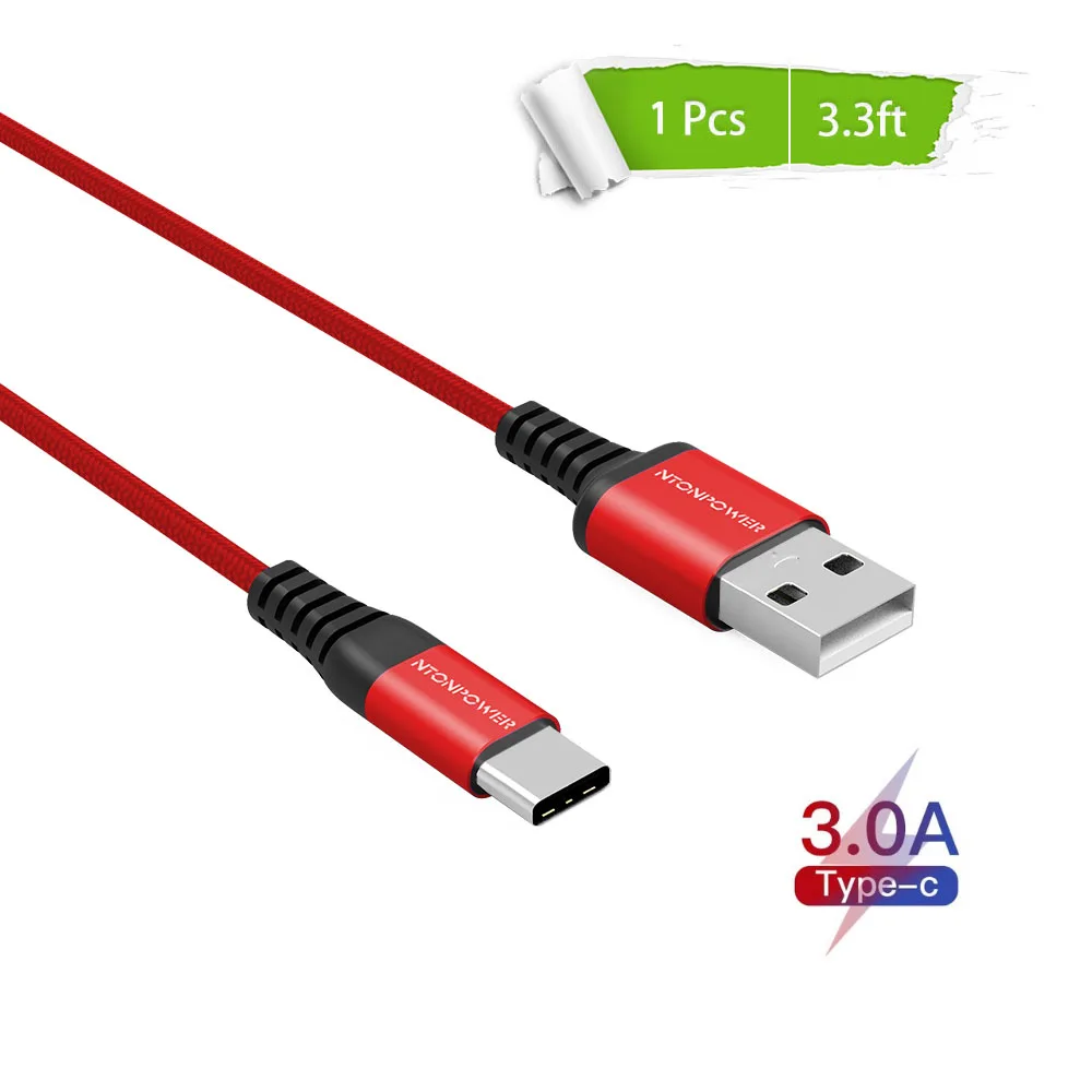 NTONPOWER Micro USB кабель для зарядки и синхронизации данных кабель type-C нейлоновый кабель для быстрой зарядки для планшетов Android мобильный телефон кабель USB шнур - Цвет: Type-C