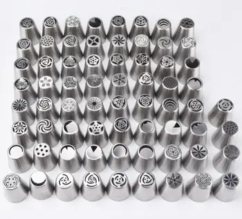 

Free shipping 68 styles Stainless Steel Russian Tulip Icing Piping Nozzles Tips Pastry Fondant Cake Cupcake Decorating Tools