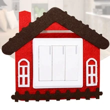 Милый мультфильм фетр выдалбливают переключение стикер креативное украшение дома Ccartoon стены прикрепляемые стикеры фетр полый переключатель гнездо