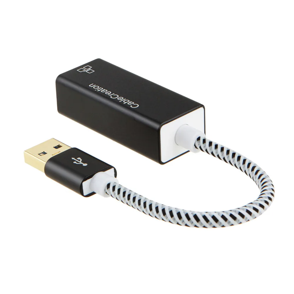 Сетевой адаптер USB 3 0 CableCreation к адаптеру Ethernet RJ45 Gigabit Plug n Play плетеный кабель и