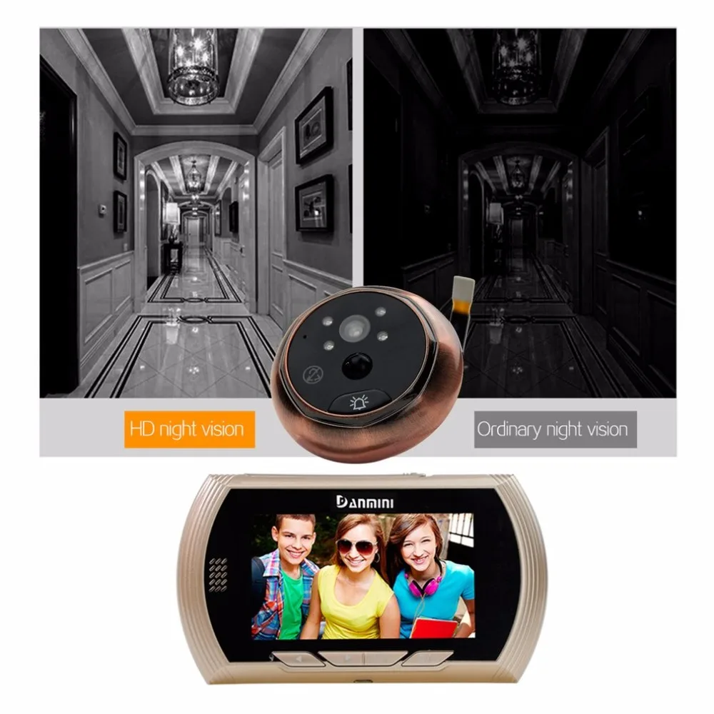 4.3 Inch Smart Digital Door Viewer Camera Door Eye Video Record Peephole Viewers IR Night Vision PIR Motion No Disturb Doorbell