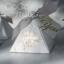 Cocostyles custom cute в форме пирамиды коробка конфет с красочной печатью ленты для подарок на свадьбу коробка или Набор рождественских подарков