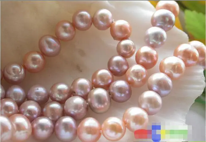 

FREE SHIPPING HOT sell new Style >>>> 48" 11mm PINK LAVENDER ROUND FRESHWATER CULTURED PEARL NECKLACE