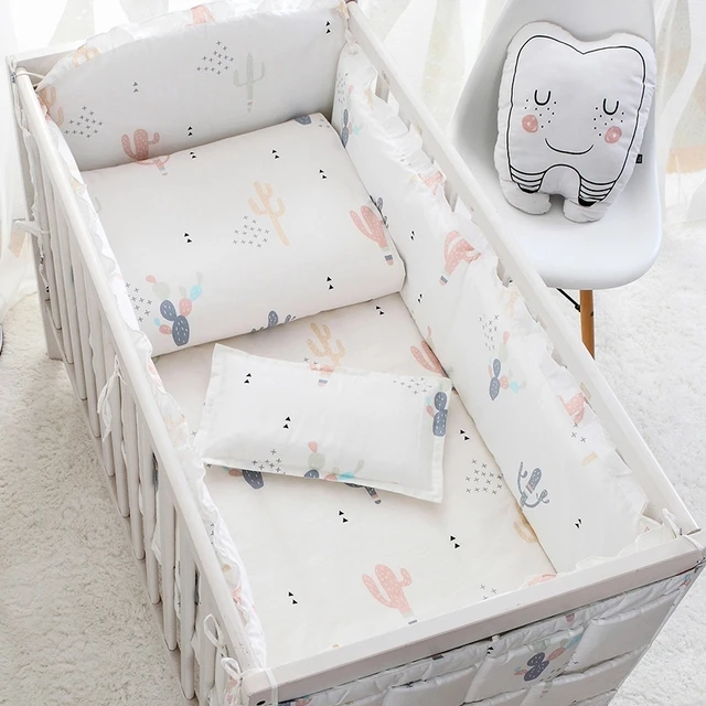 4pcs10 pcs Cotton Baby Cot Bedding Set Korean Style Baby Bed Linens