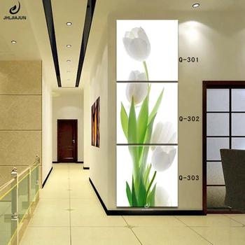 

Triptych Vertical Tulips Plants Poster Flowers Modular Paintings Print On Canvas Home Decorations Cuadros Decoracion Salon