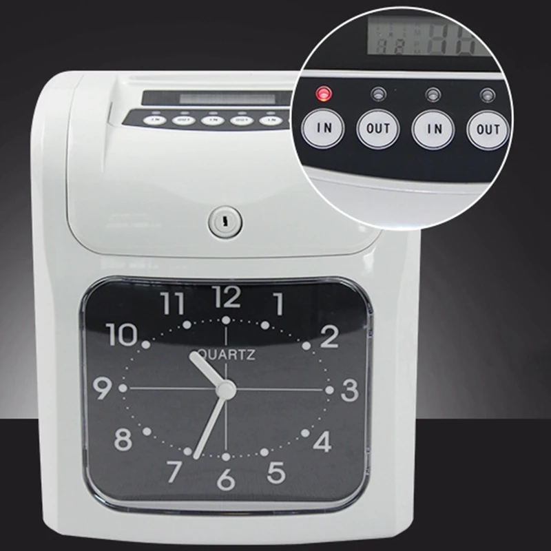 

Electronic Employee Time Clock Recorder Attendance Time Card Machine for Office Factory Warehouse Time Recording,Us Plug