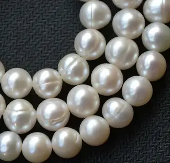 

Unique Pearls jewellery Store Real Freshwater Pearl Round Potato Loose Pearl Jewellery White Color 7-8mm One Full Strand