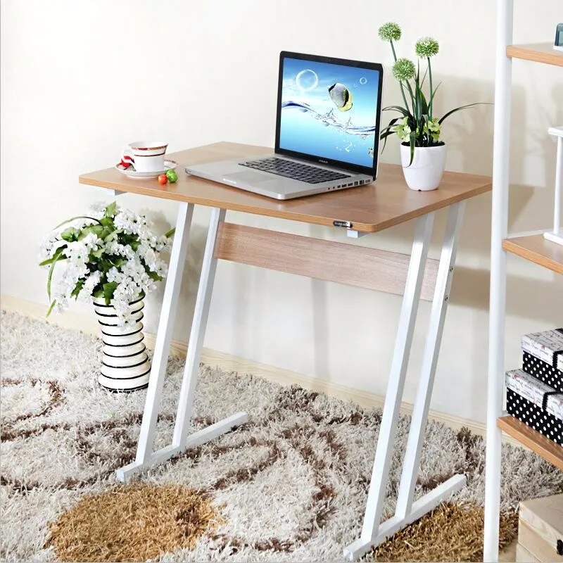 Simple desk tablestudent laptop computer desk household bookcase lazy table modern steel wooden desk -