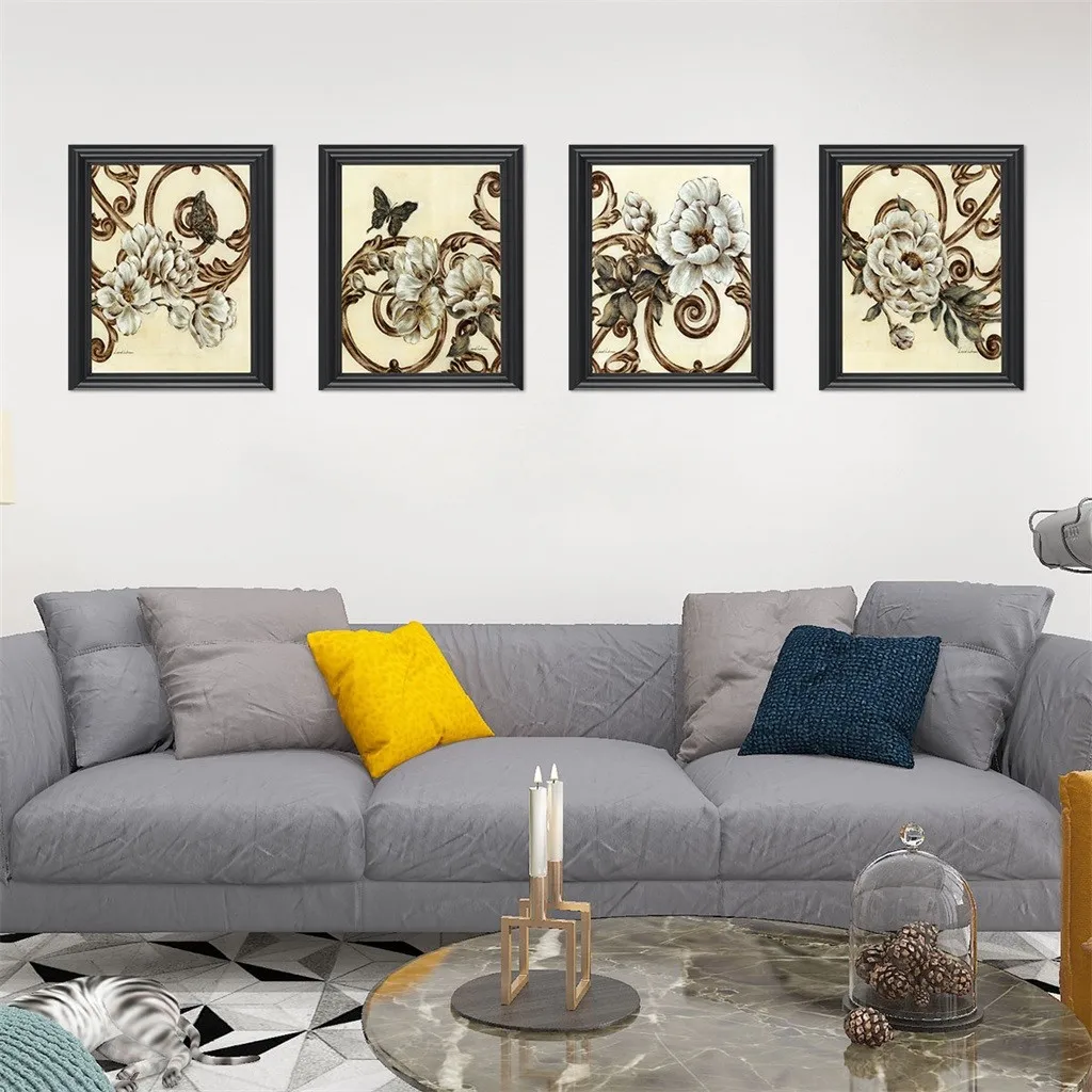 

Copy 3d Fake Photo Frame 4 Couplet Painting Flower Creative Wall Stickers Stickers Muraux Wall Decor Adesivi Murali