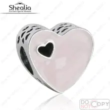 Fit Pandora Pulsera Del Encanto Esmalte Dulce Corazón Del Amor Gotea Original 925-Sterling-Silver Calado Rosa Corazón JOYERÍA SHEALIA BD339