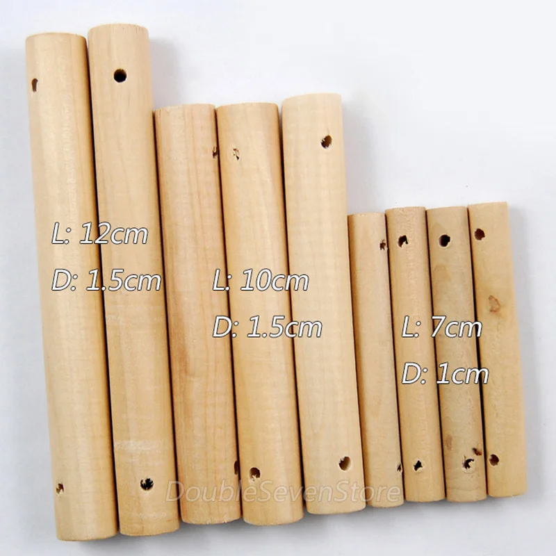 10pcs Wooden stick with hole geometry round wooden tube DIY wood for pet ladder Indian Dream Catcher Net party decoration