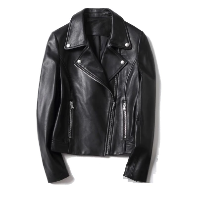 

Women Short Slim Sheep Leather Jacket