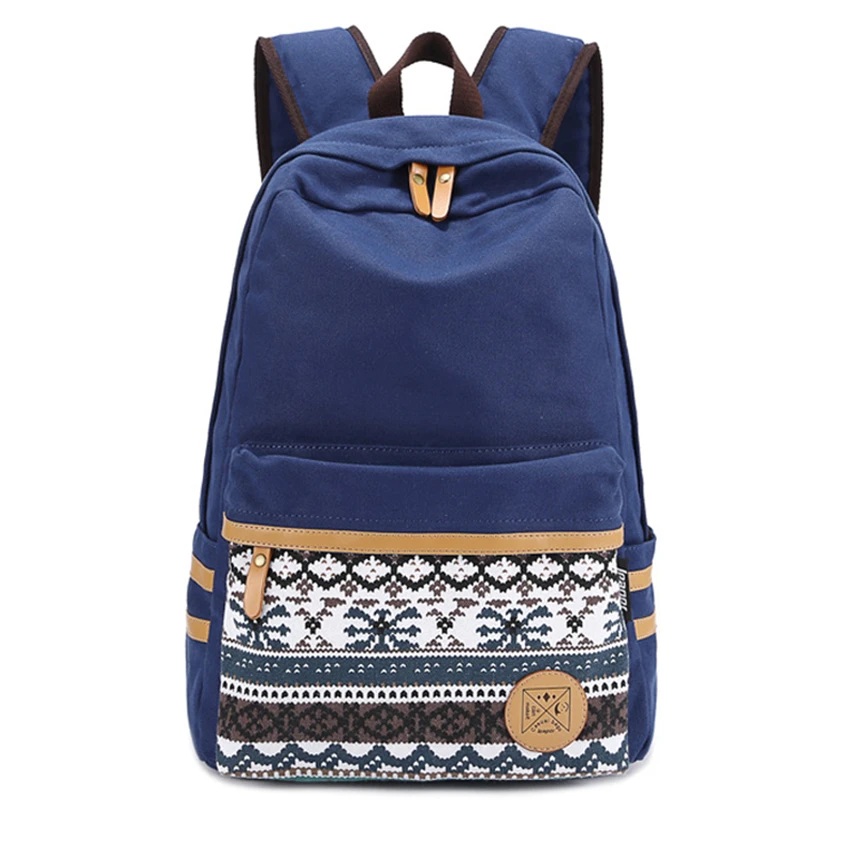 

Korean Canvas Printing Backpack Women School Bags for Teenage Girls Cute Floral Backpacks Vintage Laptop Mochila Female