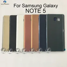 Задний стеклянный корпус+ клей для samsung Galaxy NOTE 5 N920 N920F задняя панель Крышка батарейного отсека запасная часть с логотипом