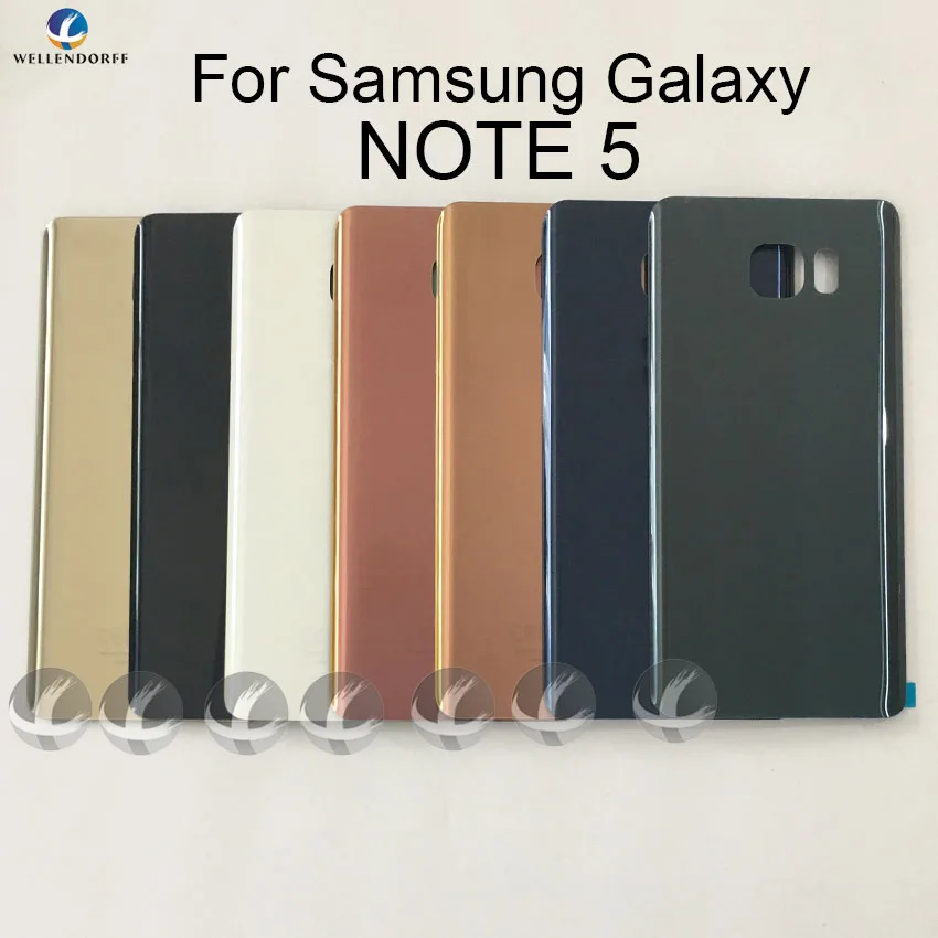 Задний стеклянный корпус + клей для Samsung Galaxy NOTE 5 N920 N920F задняя панель Крышка
