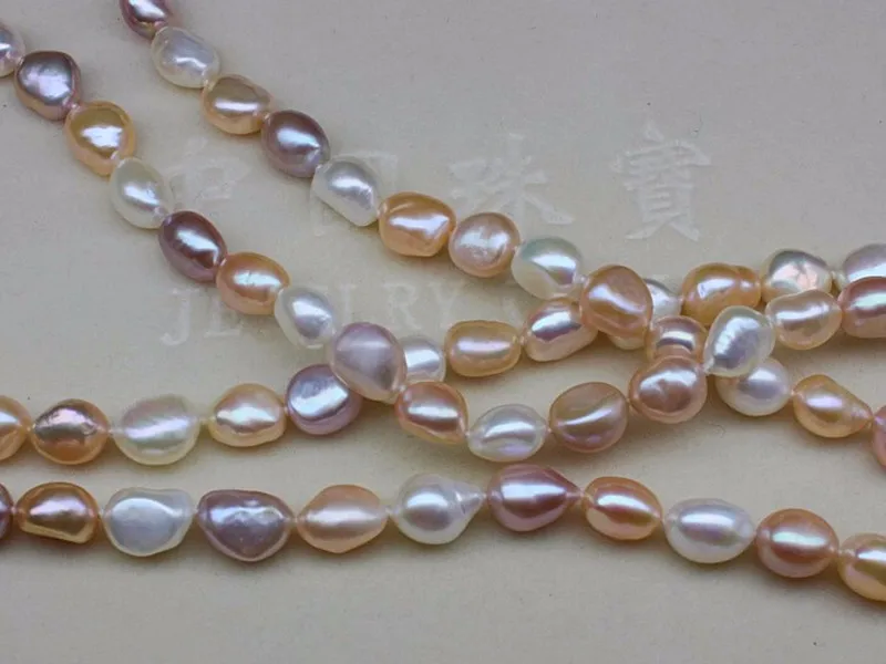 colorful freshwater baroque pearl necklace