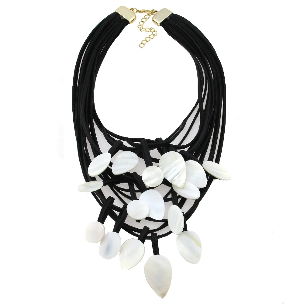 MANILAI, шикарное многослойное кожаное ожерелье в виде ракушки для женщин, Массивное колье, Макси ожерелье, s& Кулоны, Bijoux Femme