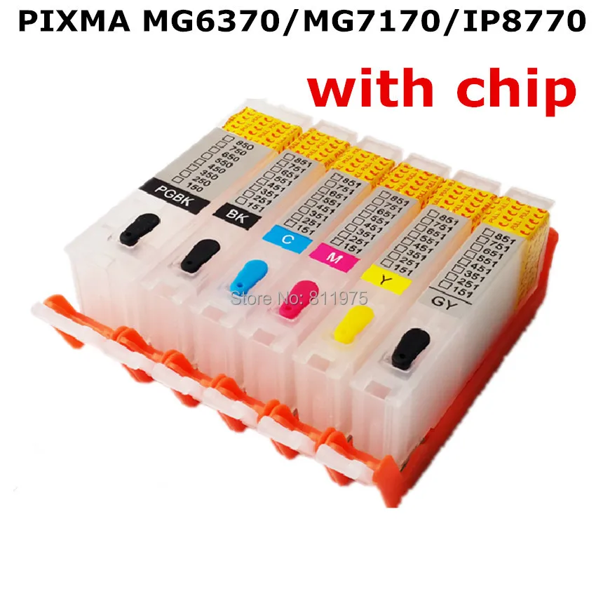 5 комплектов для CANON PIXMA MG6370 MG7170 IP8770 принтер PGI-750BK CLI-751 многоразовые картриджи 6