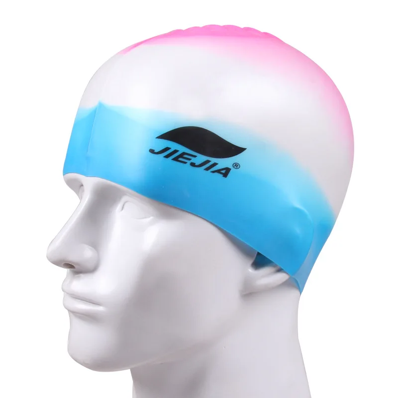 Top Quality Colorful Rainbow Swimming Cap Silicone Waterproof Swim Caps