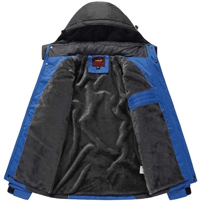 Зимняя одежда, мужская ветровка, парка плюс бархатная стеганая куртка, теплая флисовая верхняя одежда, пальто, размер L-8XL, водонепроницаемое пальто