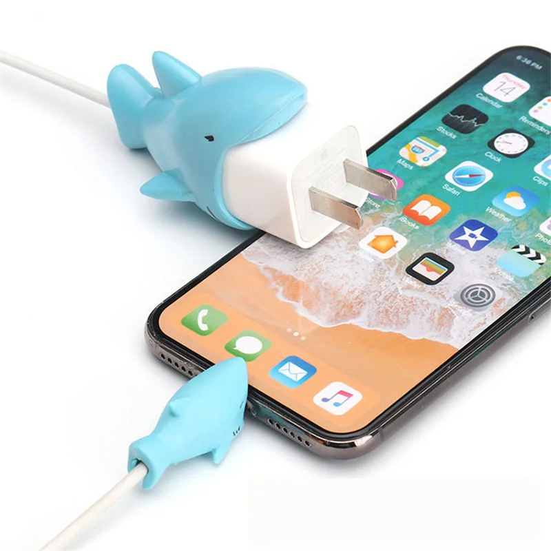 FFFAS устройство для сматывания кабеля Cute Tiger Loin Bear животное кабель протектор USB кабель Органайзер чомперы зарядное устройство держатель провода для Iphone