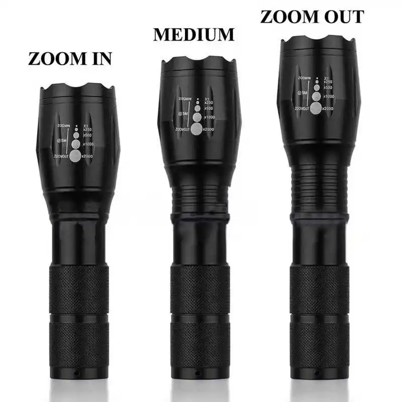 powerful led flashlight T6 LED Tactical Flashlight Military Zoomable Torch laser pointer ,use 18650AAA battery #4S19 (1)