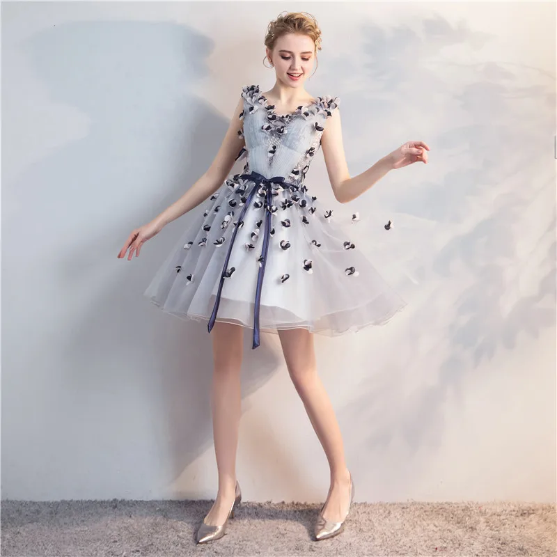 Серые Серебристые коктейльные платья Короткое бальное платье vestidos размера плюс с открытой спиной Элегантные женские вечерние размера плюс платья для выпускного вечера