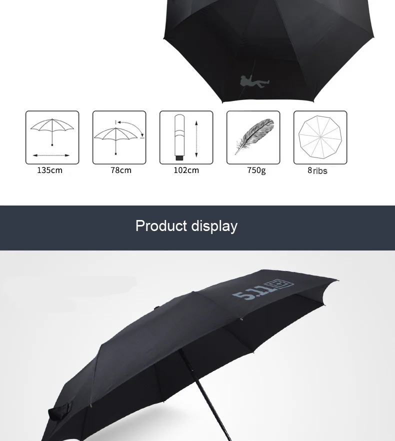 Креативный зонт для гольфа 511, сильный Ветрозащитный Автоматический 3 складной/длинный зонт, большой уличный мужской женский деловой зонтик