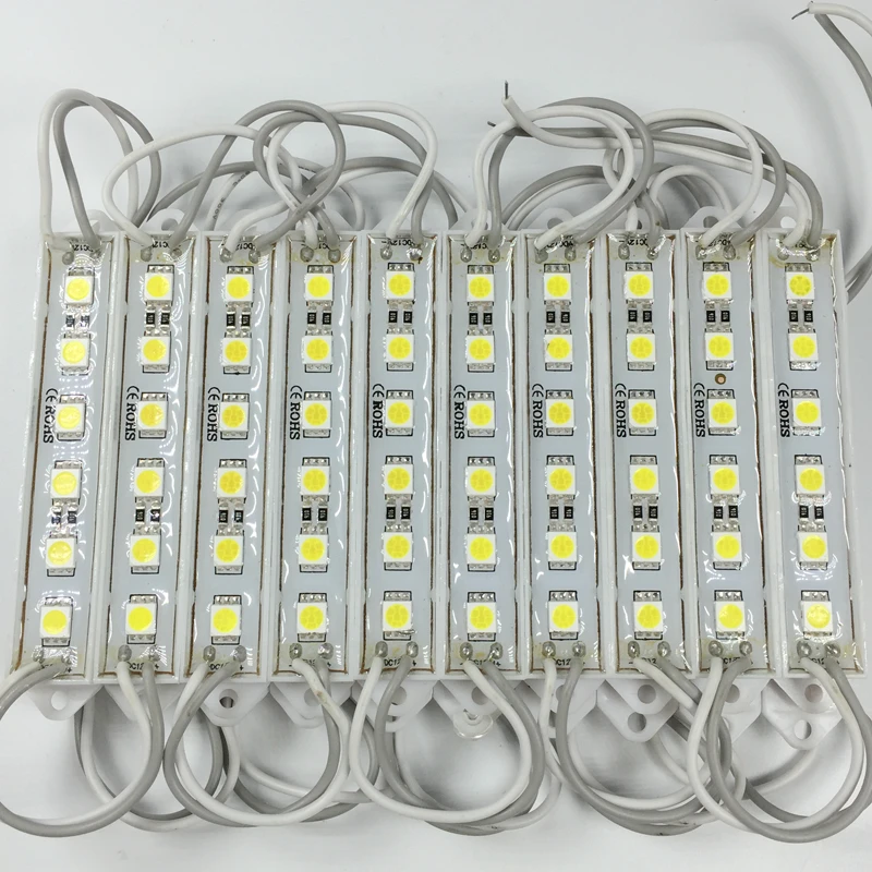 

100PCS DC 12V 5050 SMD 6LEDs LED Module Pure White Waterproof Light Advertising lamp For Sign letters