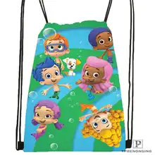 Пользовательские пузырьки-Гуппи походная сумка на шнурке милый рюкзак для детей(черная спина) 31x40 см#180611-01-45